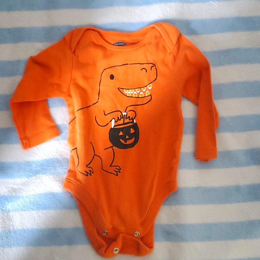 Old Navy 6-12m Halloween dino diaper shirt